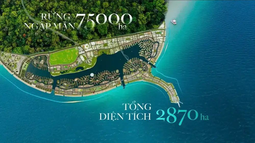 Quy mô dự án Vinhomes Green Paradise Cần Giờ - 2.870 ha