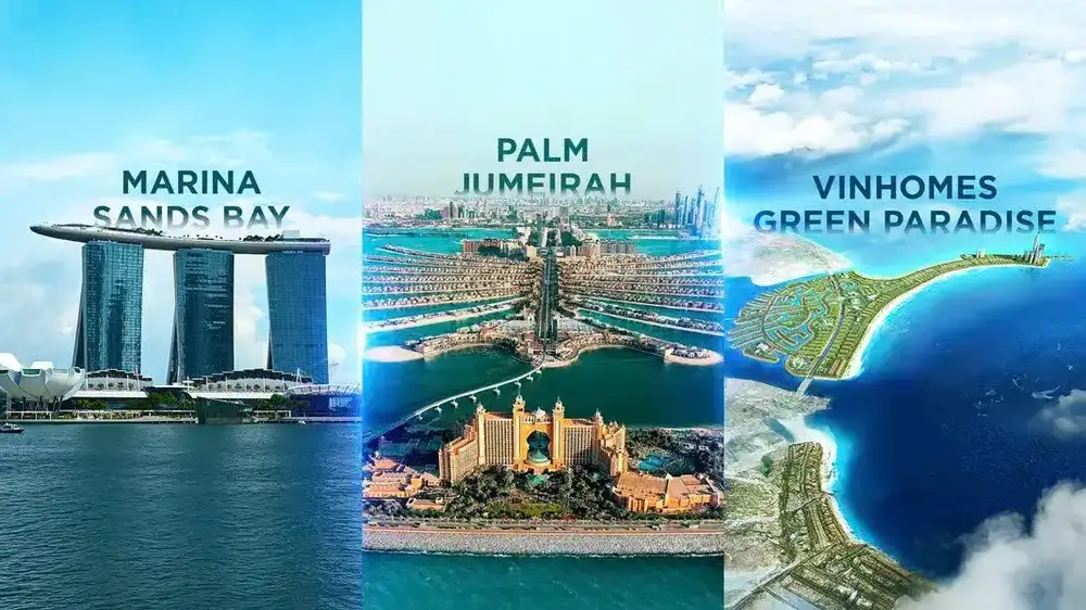 So sánh Vinhomes Green Paradise Cần Giờ với Marina Bay Sands và Palm Jumeirah