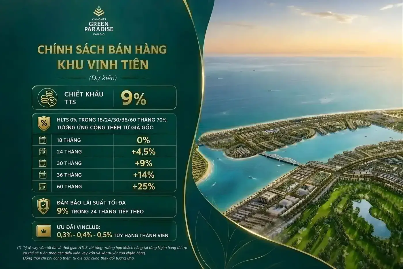 Chính sách ưu đãi bán hàng khu Vịnh Tiên Vinhomes Green Paradise